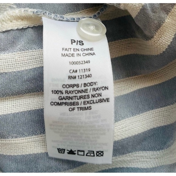 Dynamite Blue & White‎ Striped Shirt Dress with Belt Short Sleeve Small - Picture 10 of 10